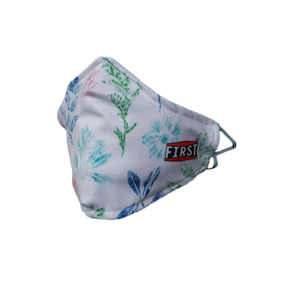 2-Ply White/Blue/Green Floral Reusable Non-Medical Breathable & Elastic Ear Bands Face Masks (5-Pcs Pack) Face Mask First Manufacturing Company