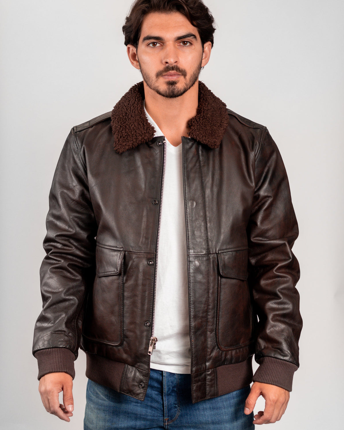 Old World Map Bomber Jacket Brown Men's Bomber Jacket FMCo