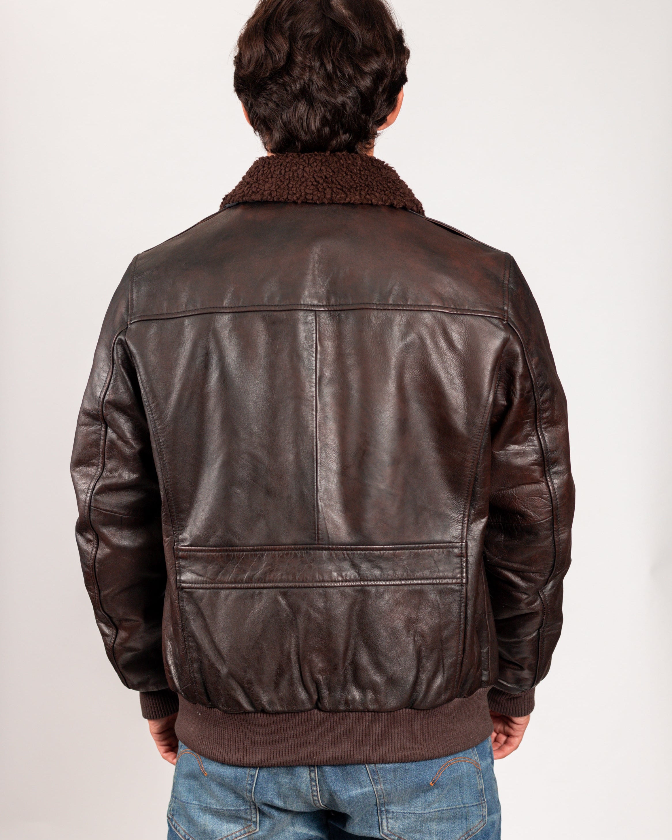 Mens Bomber Leather Jacket Brown Men's Bomber Jacket Whet Blu NYC