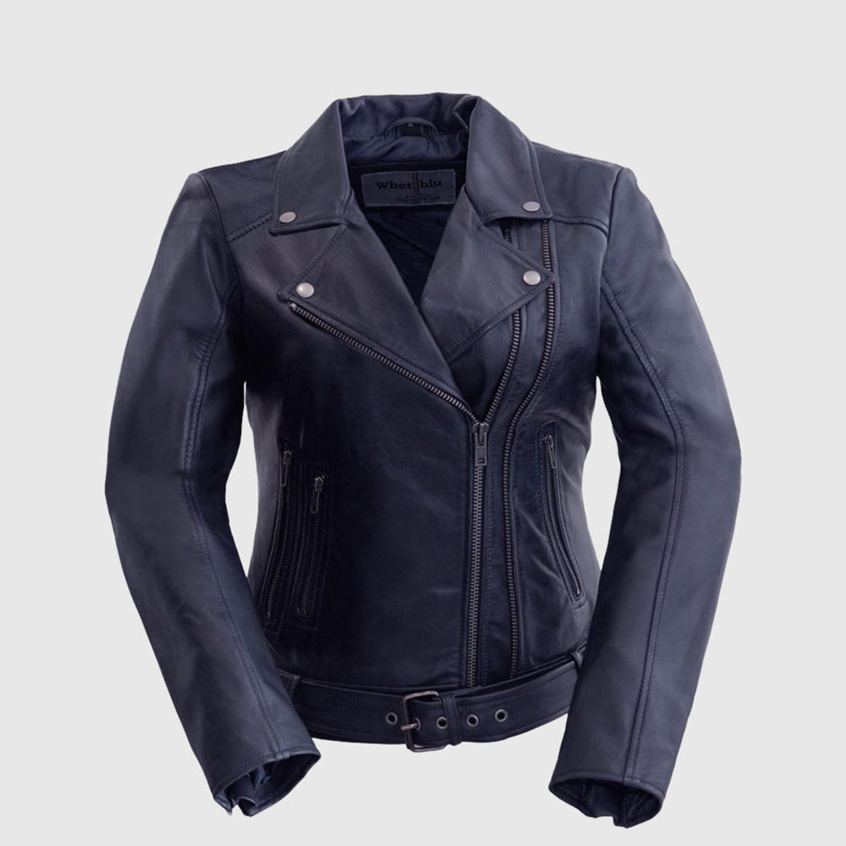 Chloe Womens Fashion Leather Jacket Violet Women's Leather Jacket Whet Blu NYC