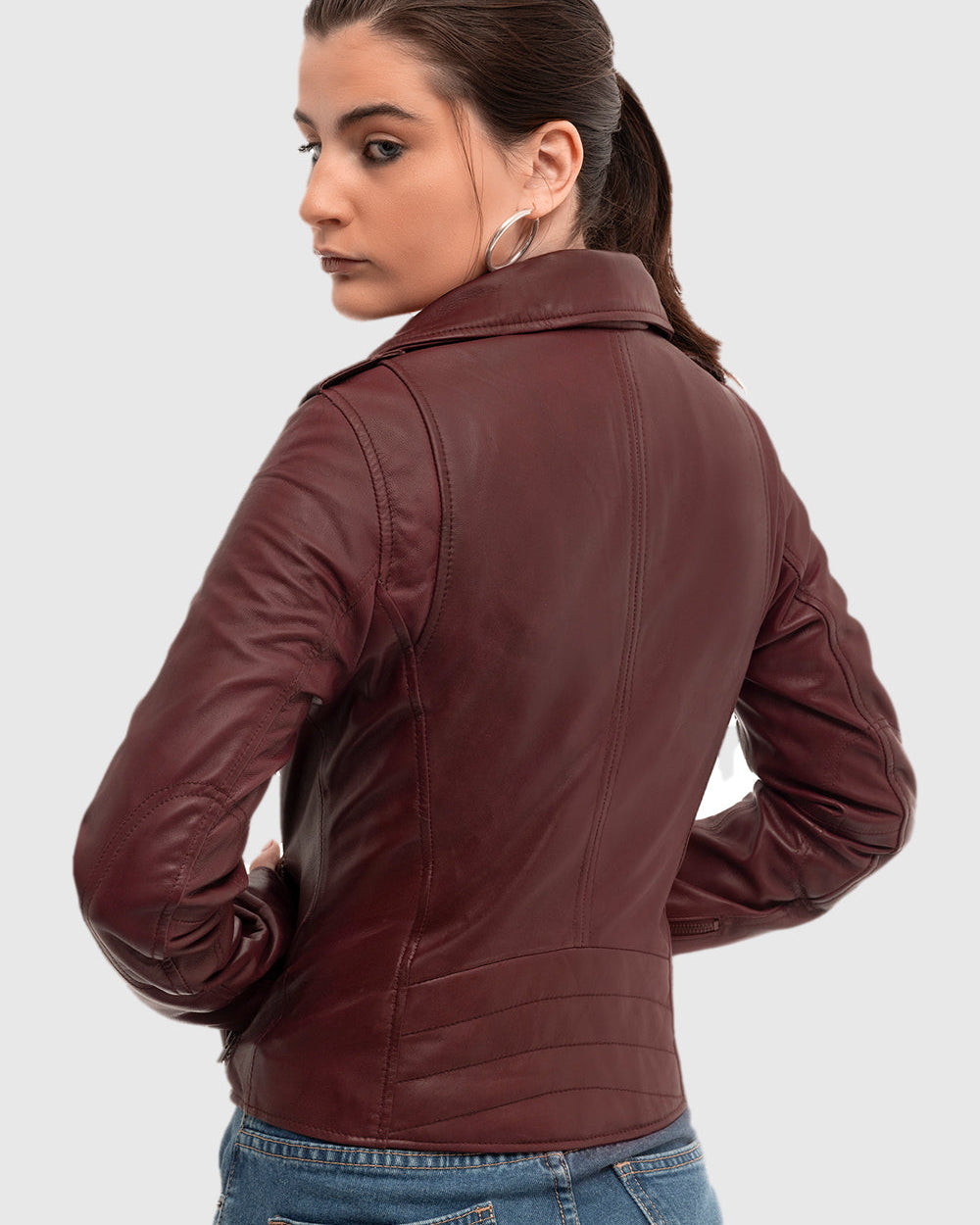 Harper Womens Moto Leather Jacket (Sangria) Women's Leather Jacket Whet Blu NYC