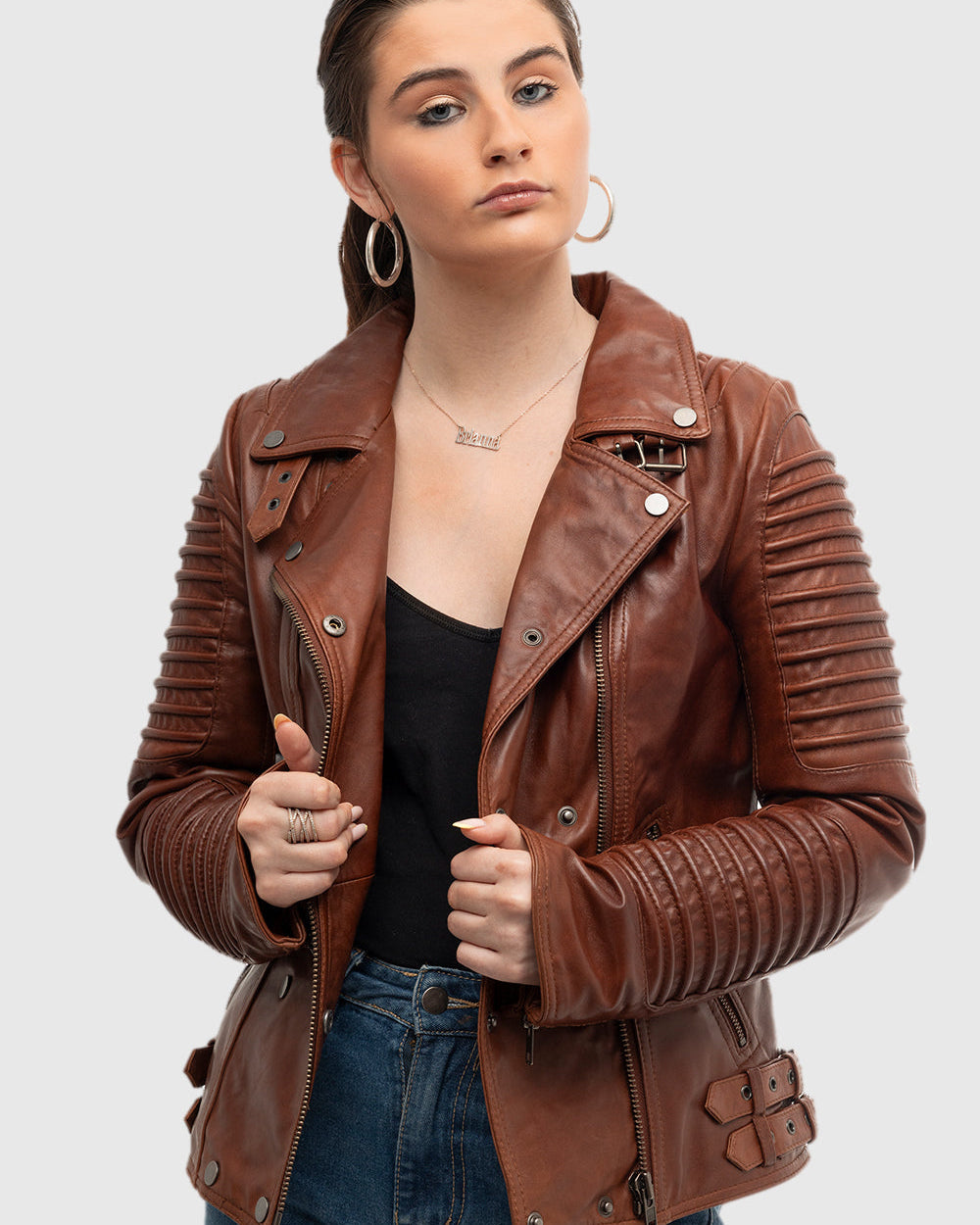 Queens Womens Fashion Lambskin Leather Jacket Red Ford Women's Fashion Moto Leather Jacket Whet Blu NYC