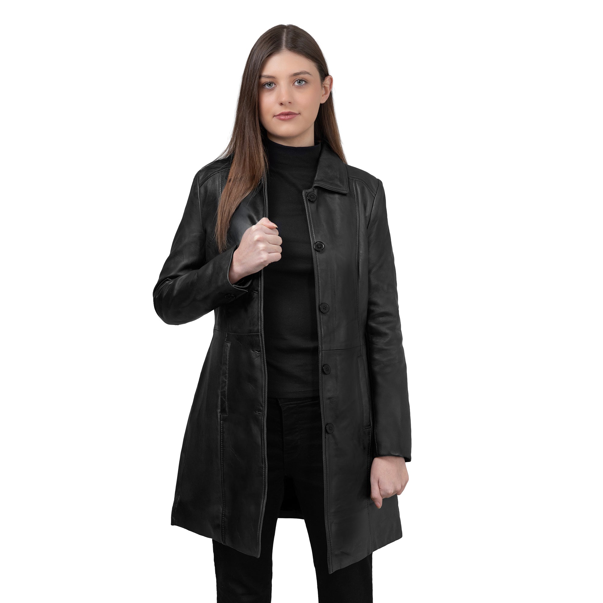 Jammie Women's New Zealand Lambskin Leather JIM & MARY LOU Black XS