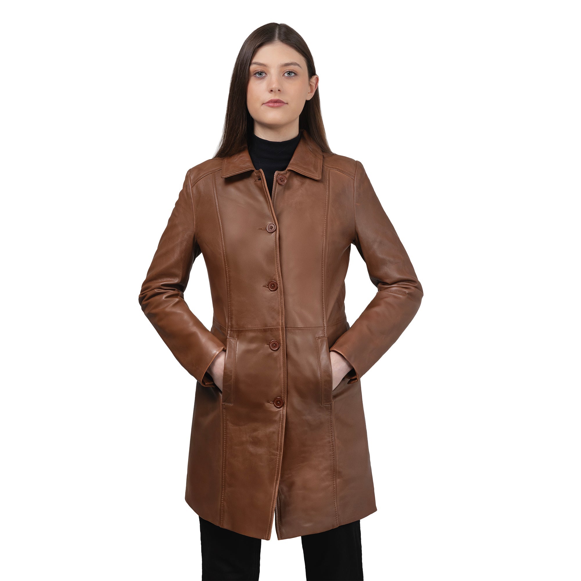 Jammie Women's New Zealand Lambskin Leather JIM & MARY LOU Whiskey XS