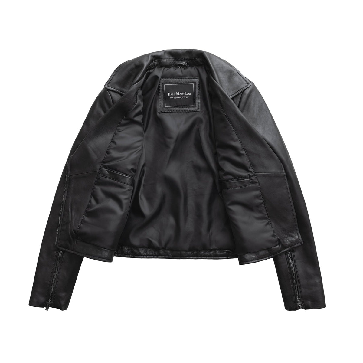 Bethany Women's Asymmetrical Zipper Leather Jacket Jim & Mary Lou