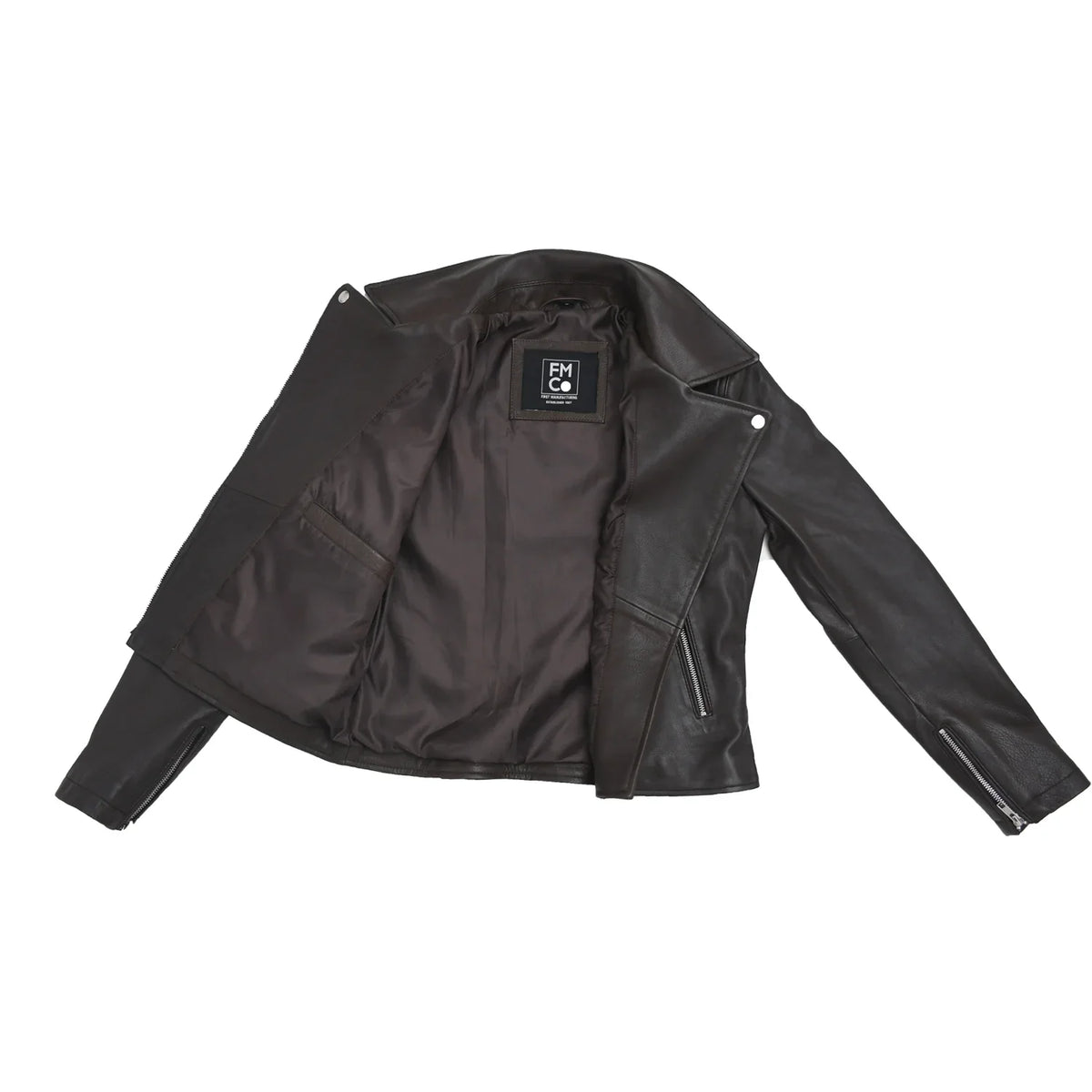 Lennox Moto Style Leather Jacket Women's Fashion Leather Jacket FMCo