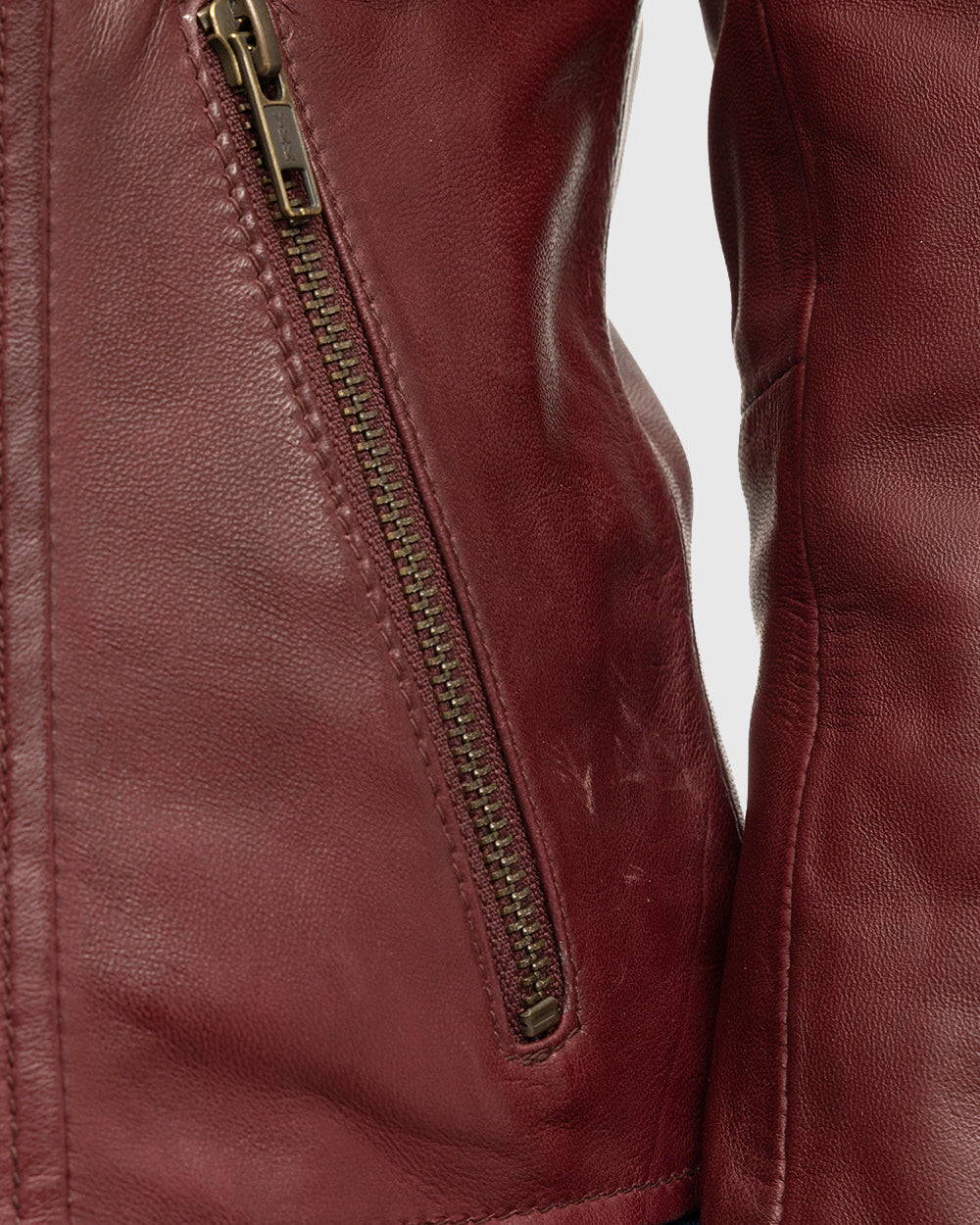 Harper Womens Moto Leather Jacket (Sangria) Women's Leather Jacket Whet Blu NYC