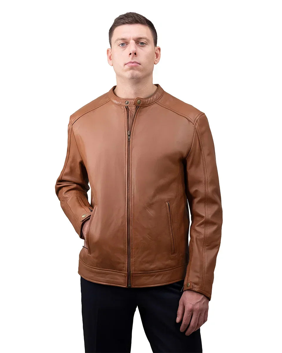 Lucas Men's Leather Jacket FMCo NY Whiskey XS