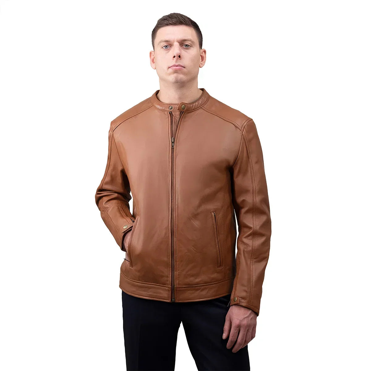 Lucas Men's Leather Jacket FMCo NY Whiskey XS