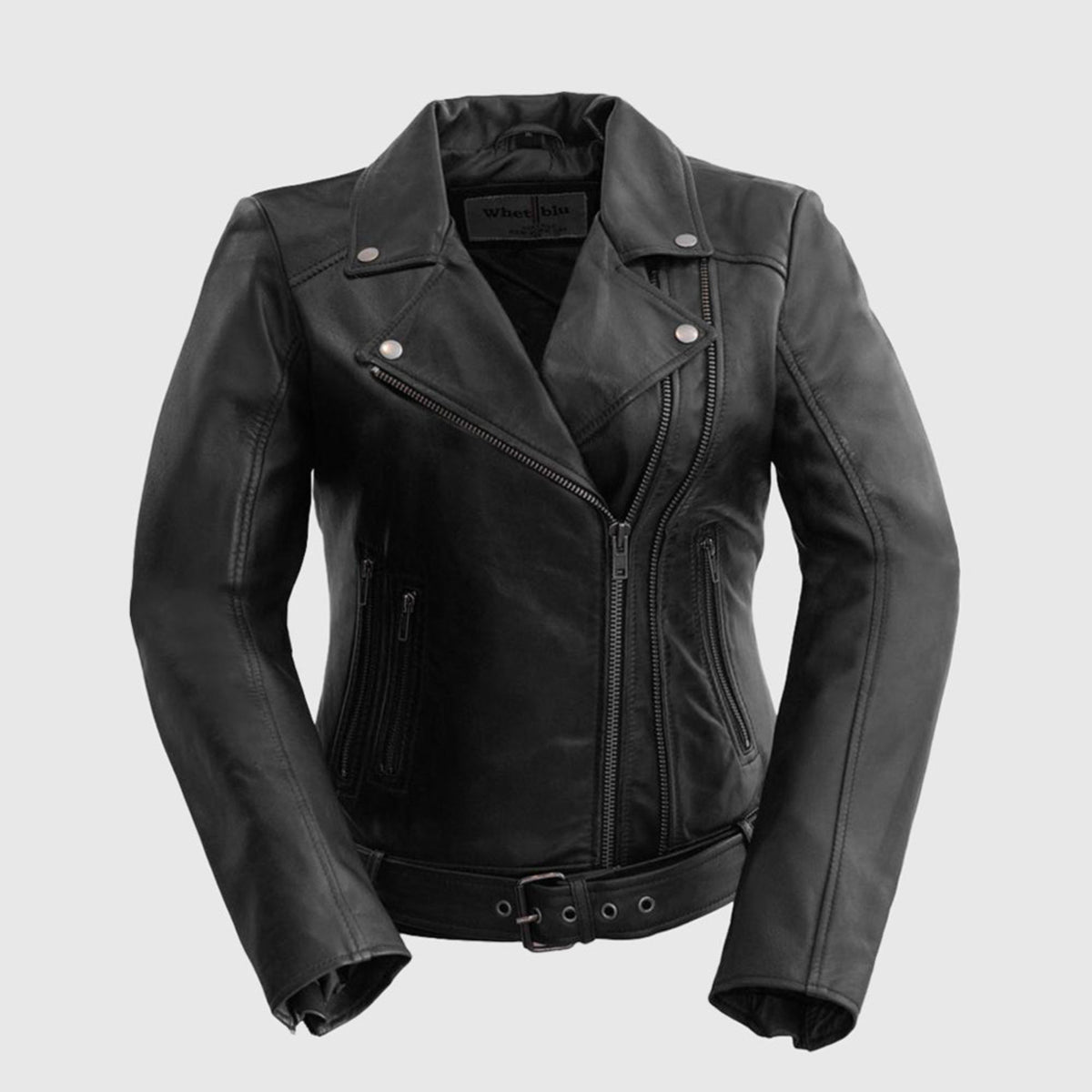 Chloe womens Fashion Leather Jacket Black Black Women's Leather Jacket Whet Blu NYC