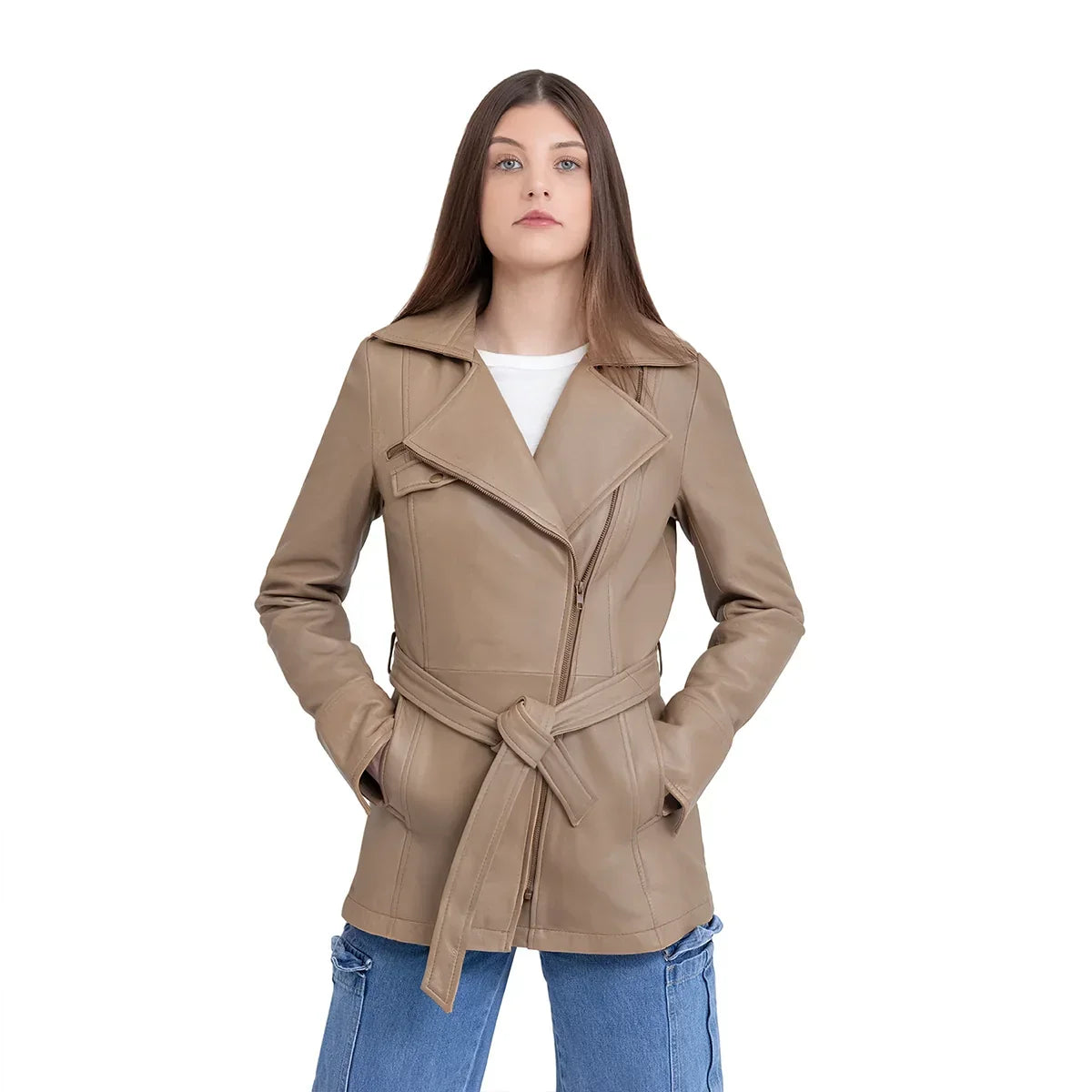 Juliette Women's Leather Jacket FMCo NY Camel XS