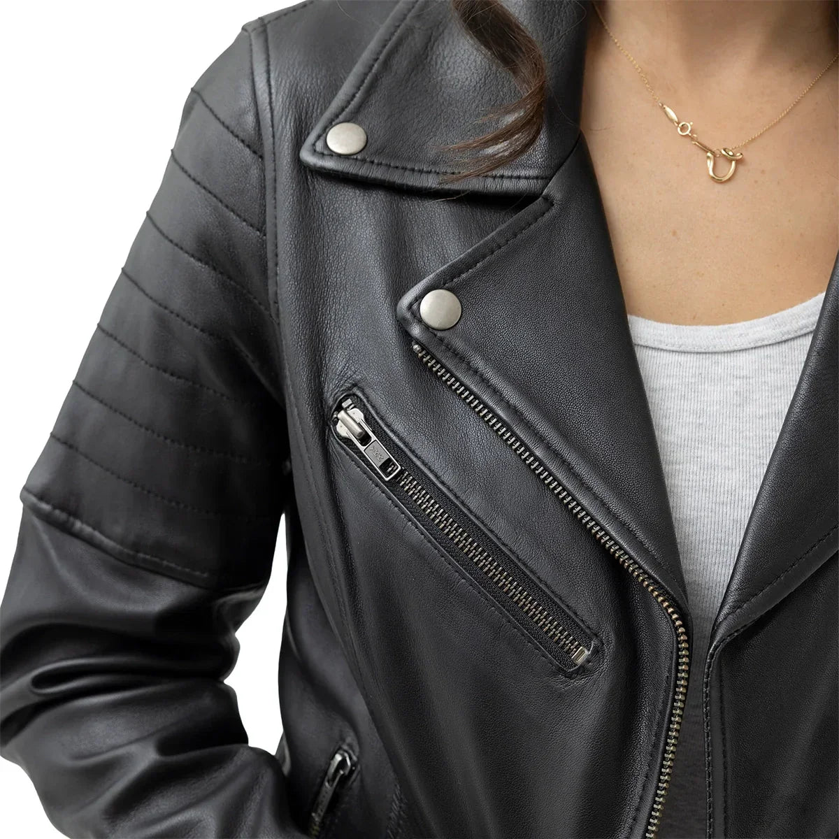 Elizabeth Women's Fashion Moto Leather Jacket FMCo