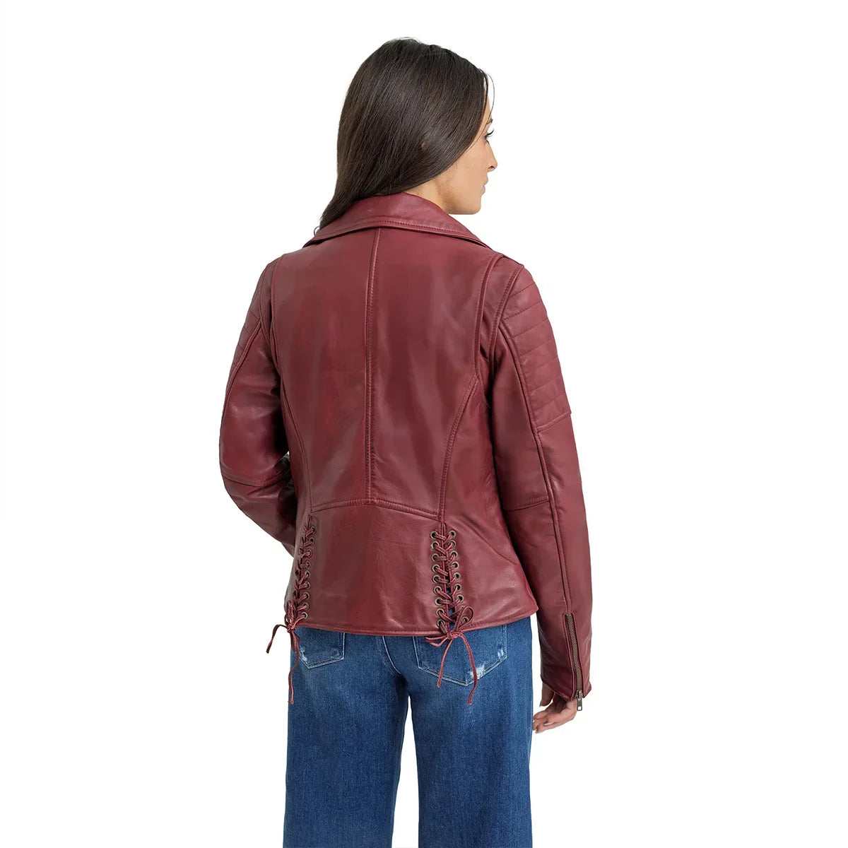 Elizabeth Women's Fashion Moto Leather Jacket FMCo