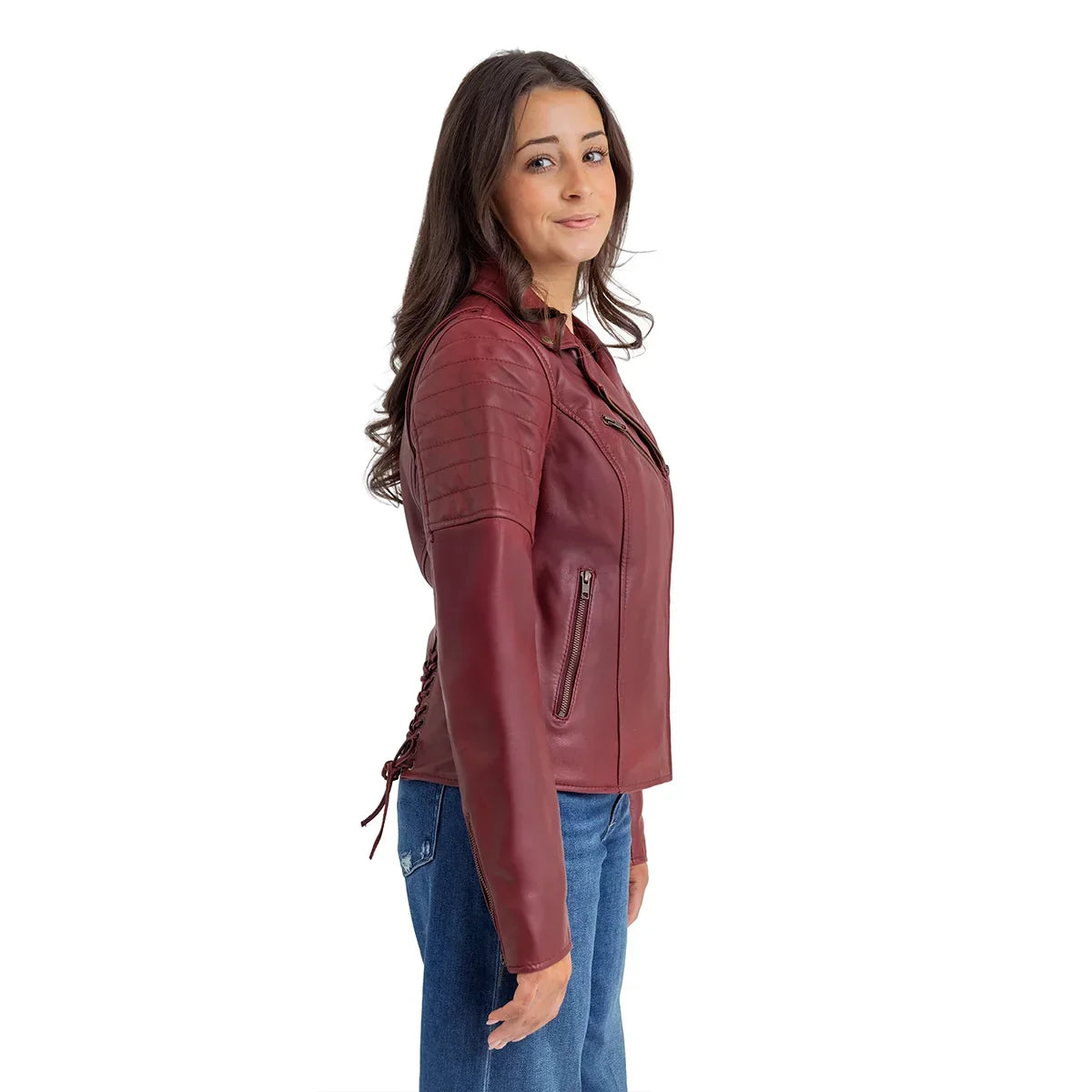 Elizabeth Women's Fashion Moto Leather Jacket FMCo