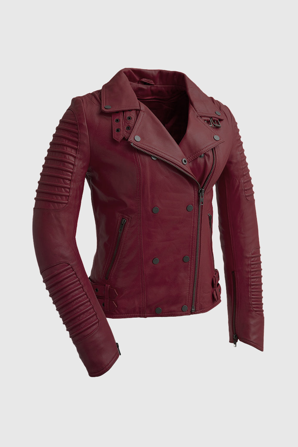 Queens Womens Leather Jacket Oxblood Women's Fashion Moto Leather Jacket Whet Blu NYC