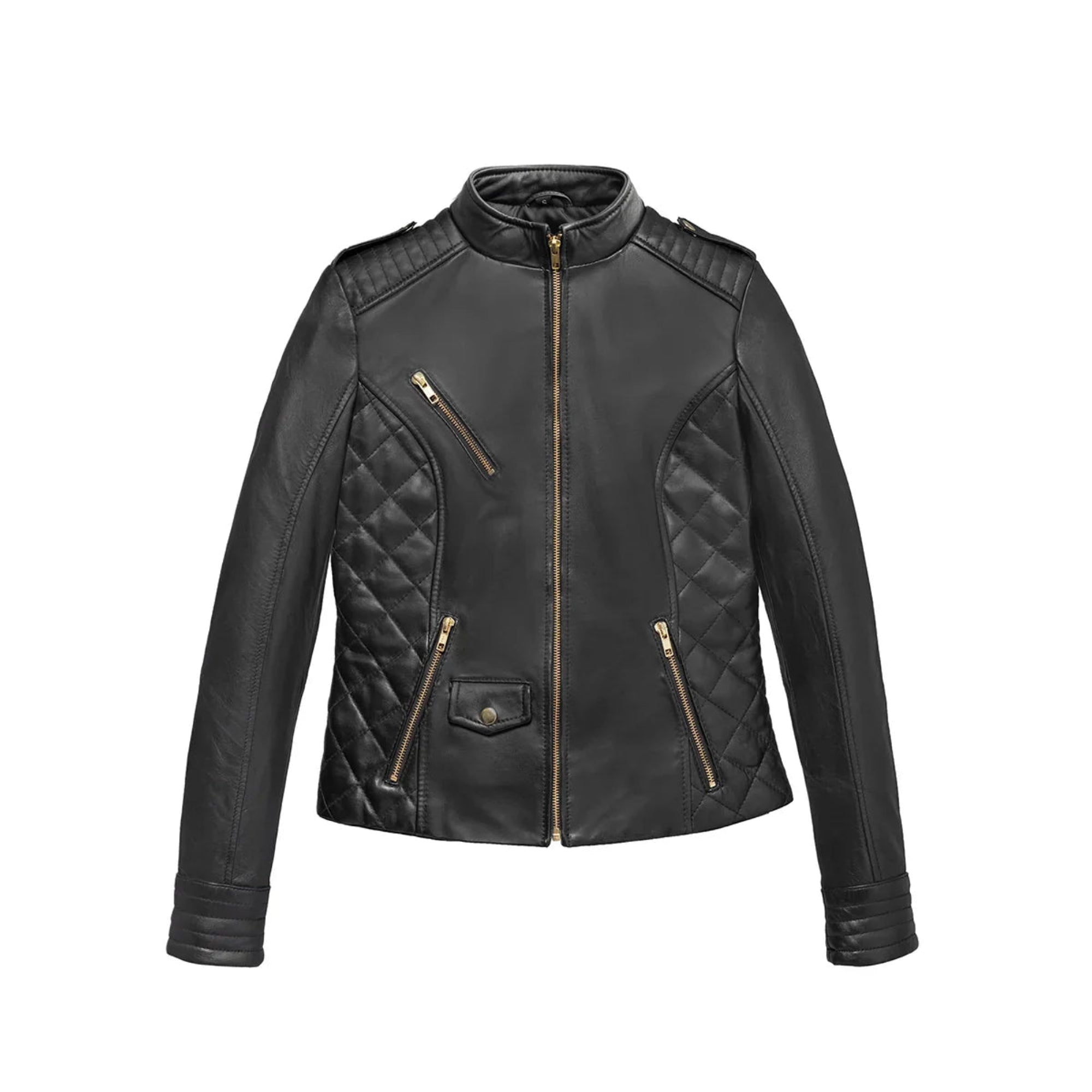 Alessandra Women's Leather Jacket FMCo NY Black XS