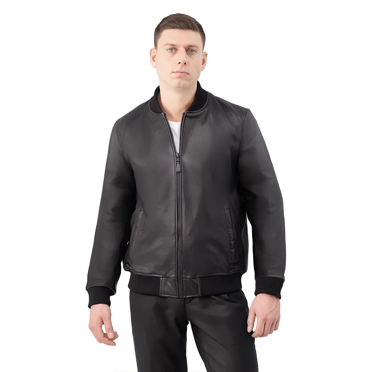 Nico Men's New Zealand Lambskin Jacket FMCo NY Black S
