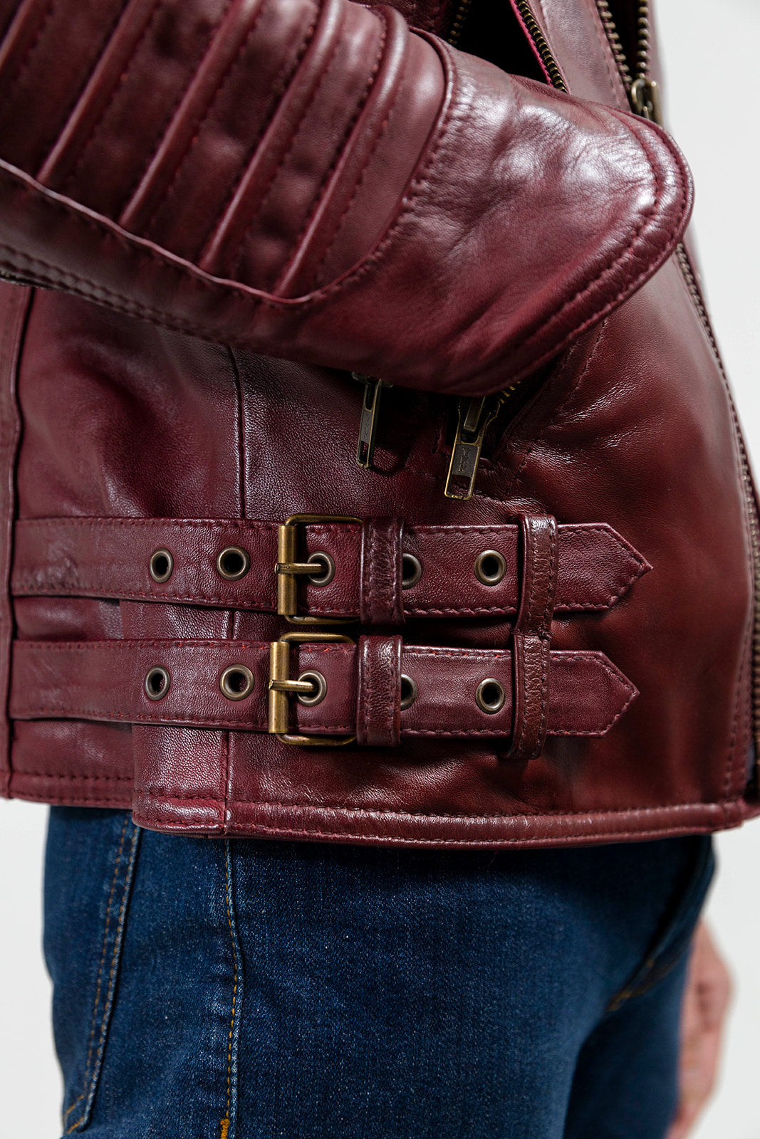 Brooklyn Mens Lambskin Leather Jacket Oxblood Men's Motorcycle style Jacket Whet Blu NYC