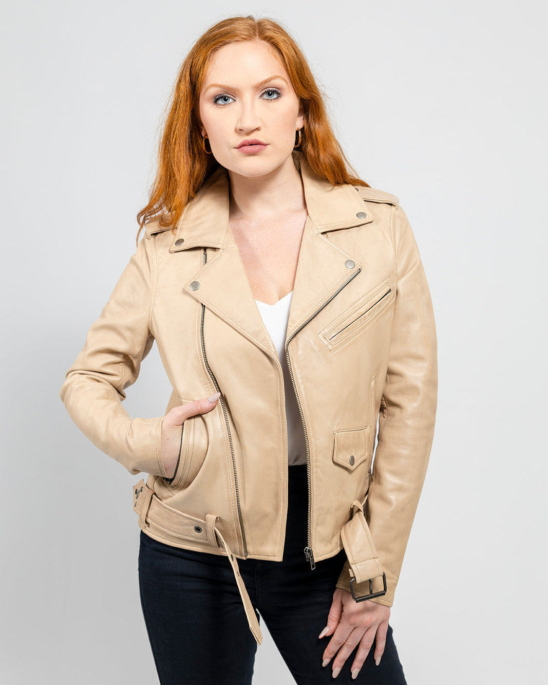 Rebel Womens Leather Jacket Oil Sand Women's Leather Jacket
