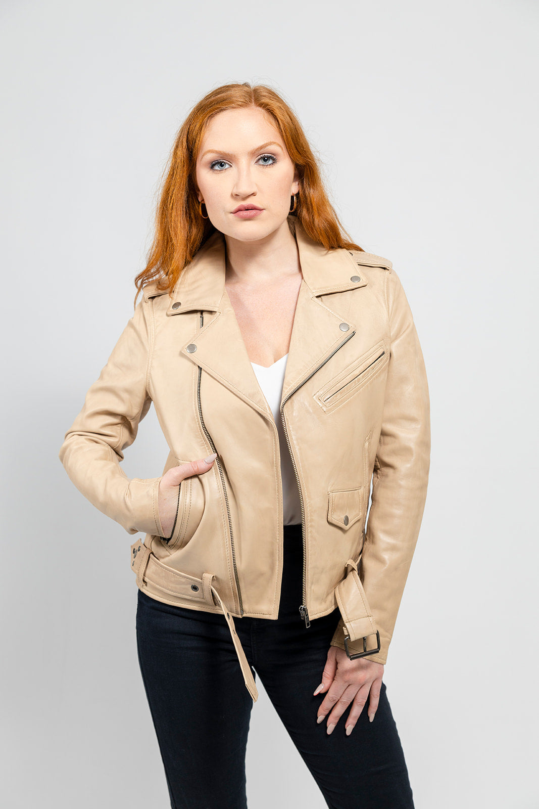 Rebel Womens Leather Jacket Oil Sand Women's Leather Jacket