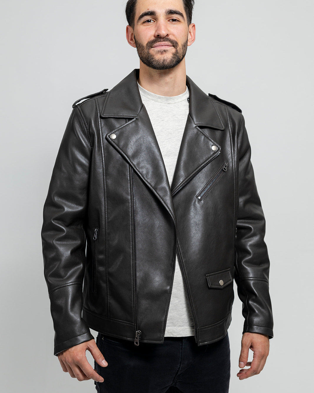 Nash Men's Vegan Faux Leather Jacket (Olive) Men's Vegan Faux Leather jacket Whet Blu NYC