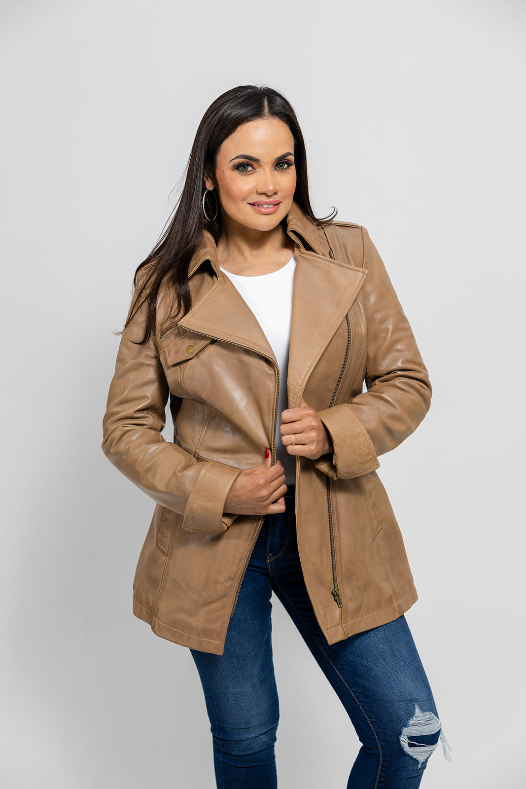 Traci Womens Leather Jacket Camel Women's Leather Jacket Whet Blu NYC