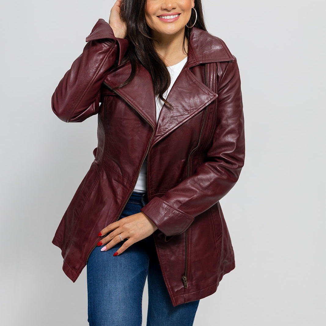 Traci Leather Trench Coat