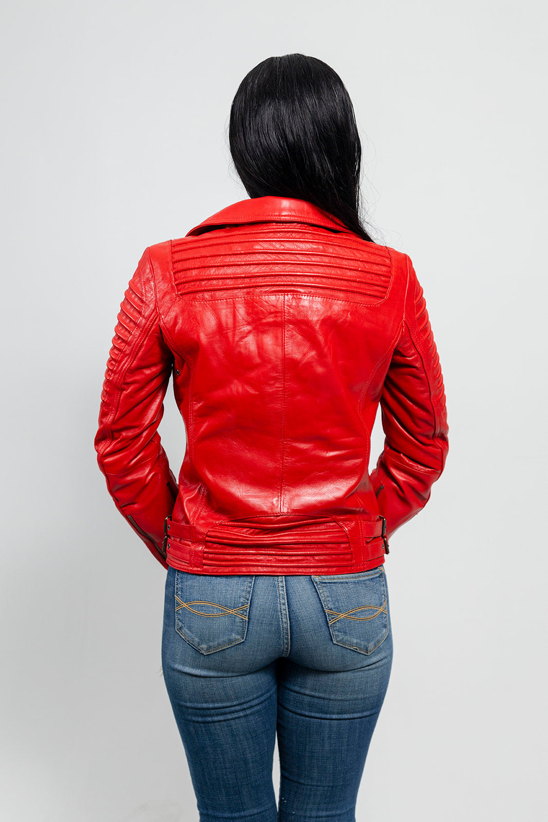 Queens Womens Fashion Leather Jacket Fire Red Women's Fashion Moto Leather Jacket Whet Blu NYC