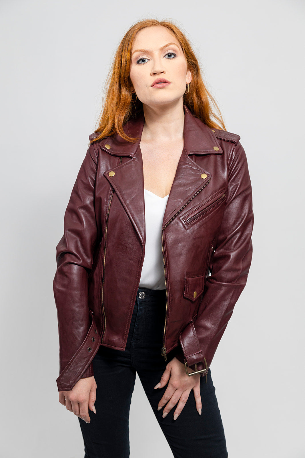 Rebel Womens Leather Jacket Oxblood Women's Leather Jacket