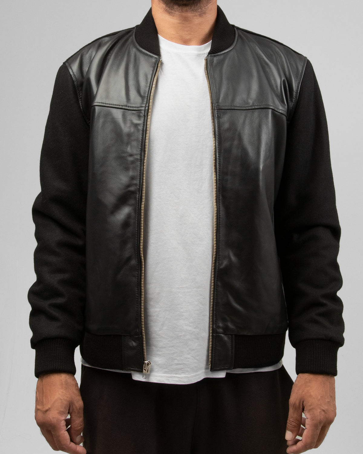 Andre Mens Varsity Leather Jacket Men's Varsity Bomber Jacker