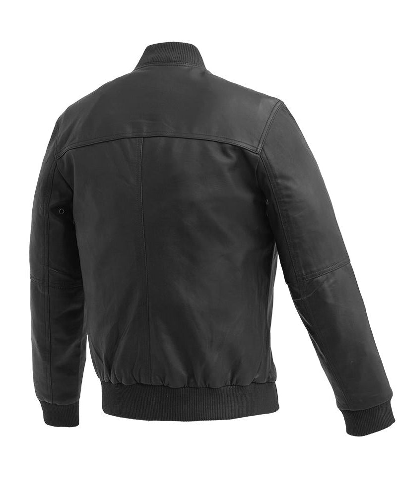 Aviator Mens Bomber Leather Jacket Men's Varsity Bomber Jacker Whet Blu NYC