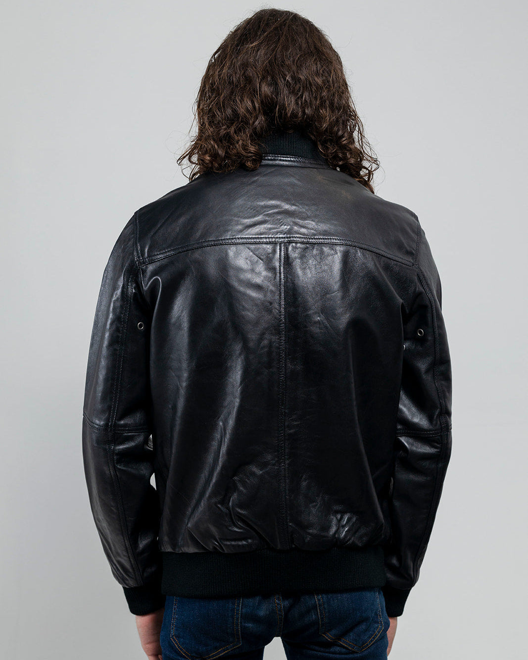 Aviator Mens Bomber Leather Jacket Men's Varsity Bomber Jacker Whet Blu NYC