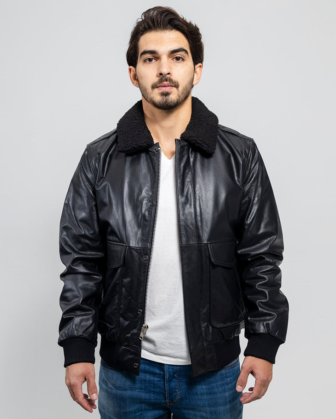 Bomber Men's Fashion Leather Jacket Men's Bomber Jacket Whet Blu NYC