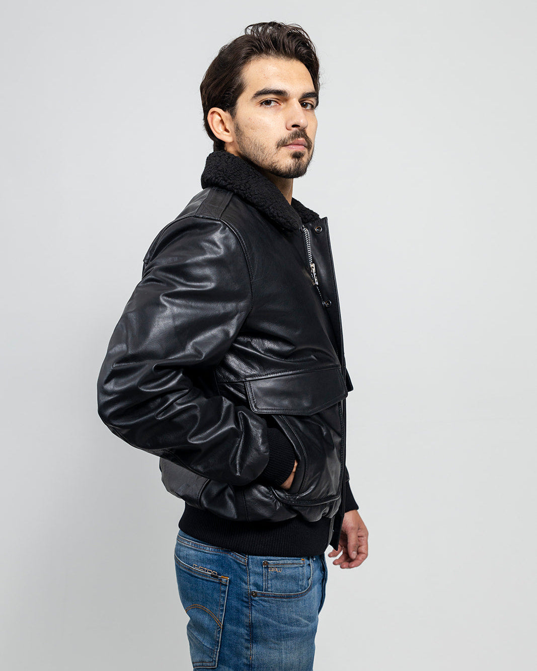 Bomber Men's Fashion Leather Jacket Men's Bomber Jacket Whet Blu NYC