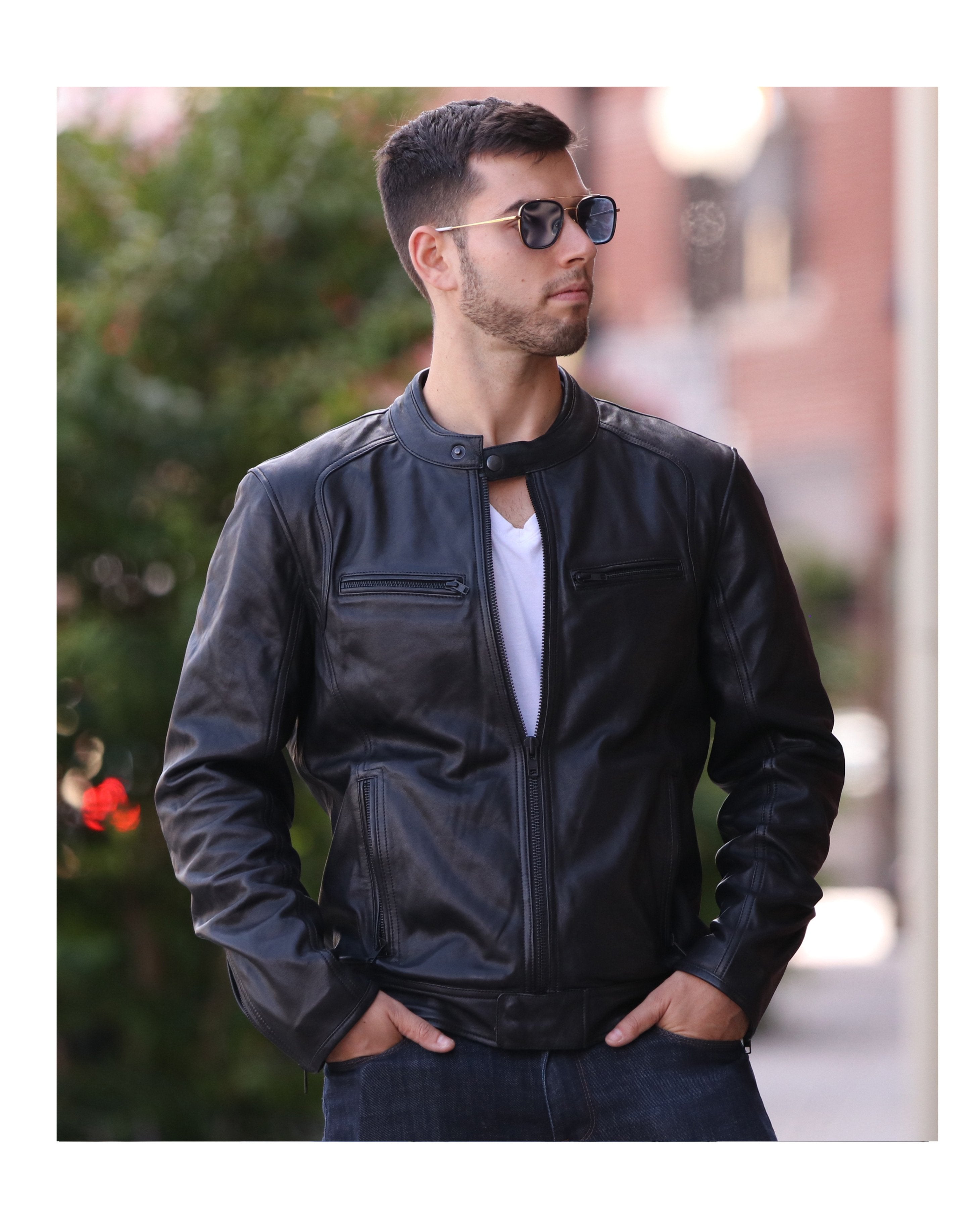 Clark Mens leather Jacket Men's Leather Jacket Whet Blu NYC