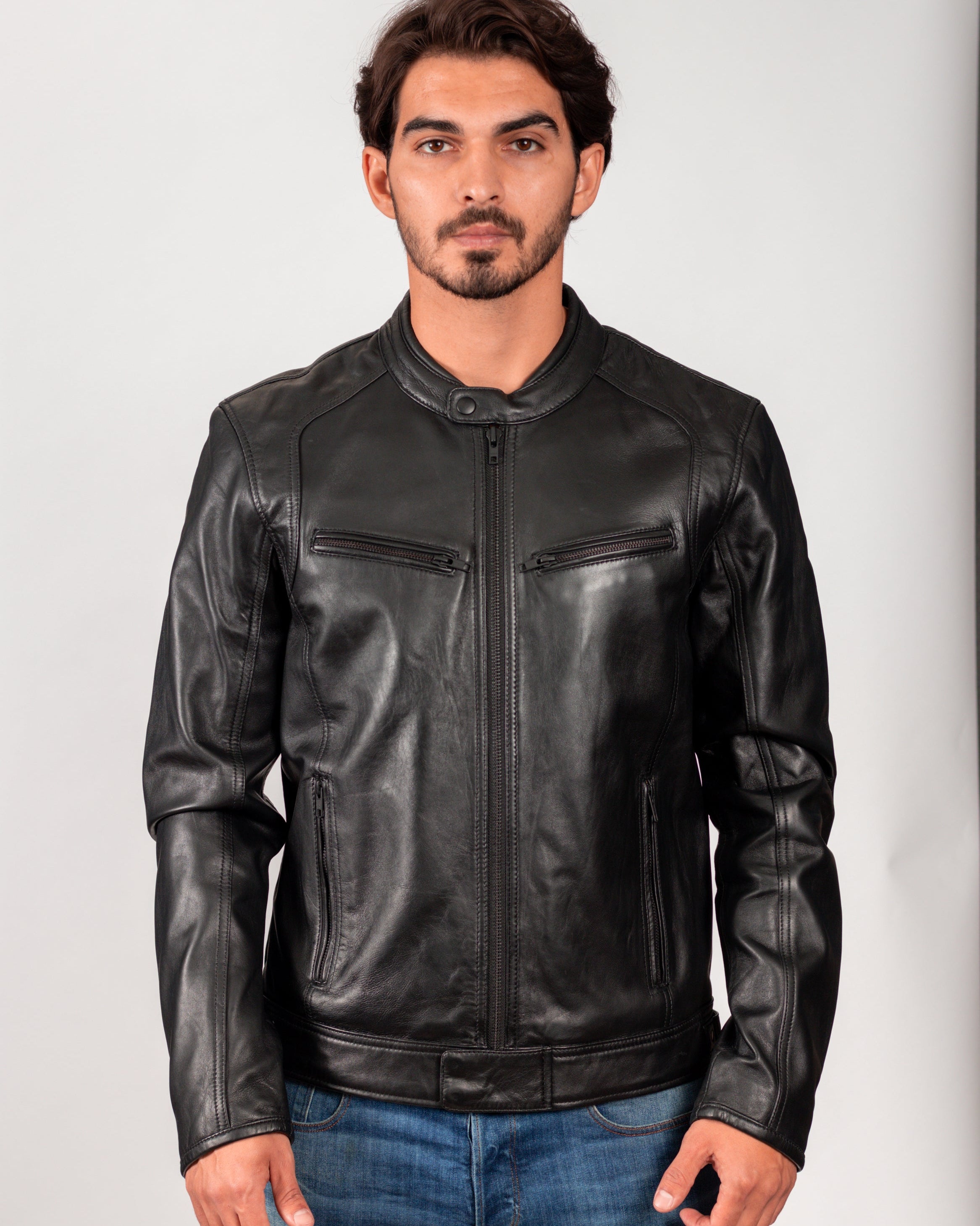 Clark Mens leather Jacket Men's Leather Jacket Whet Blu NYC