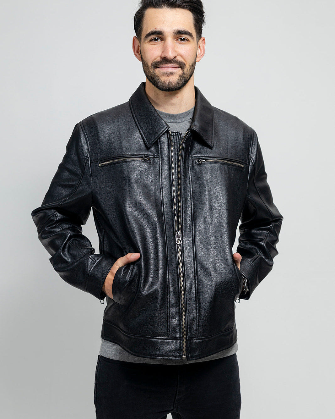 Conner Men's Vegan Faux Leather Jacket Men's Vegan Faux Leather jacket Whet Blu NYC