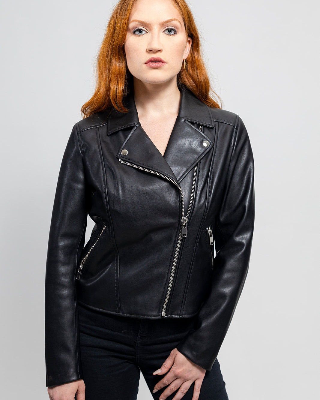 Demi Women's Vegan Faux Leather Jacket Black Women's Vegan Faux Leather Jacket Whet Blu NYC