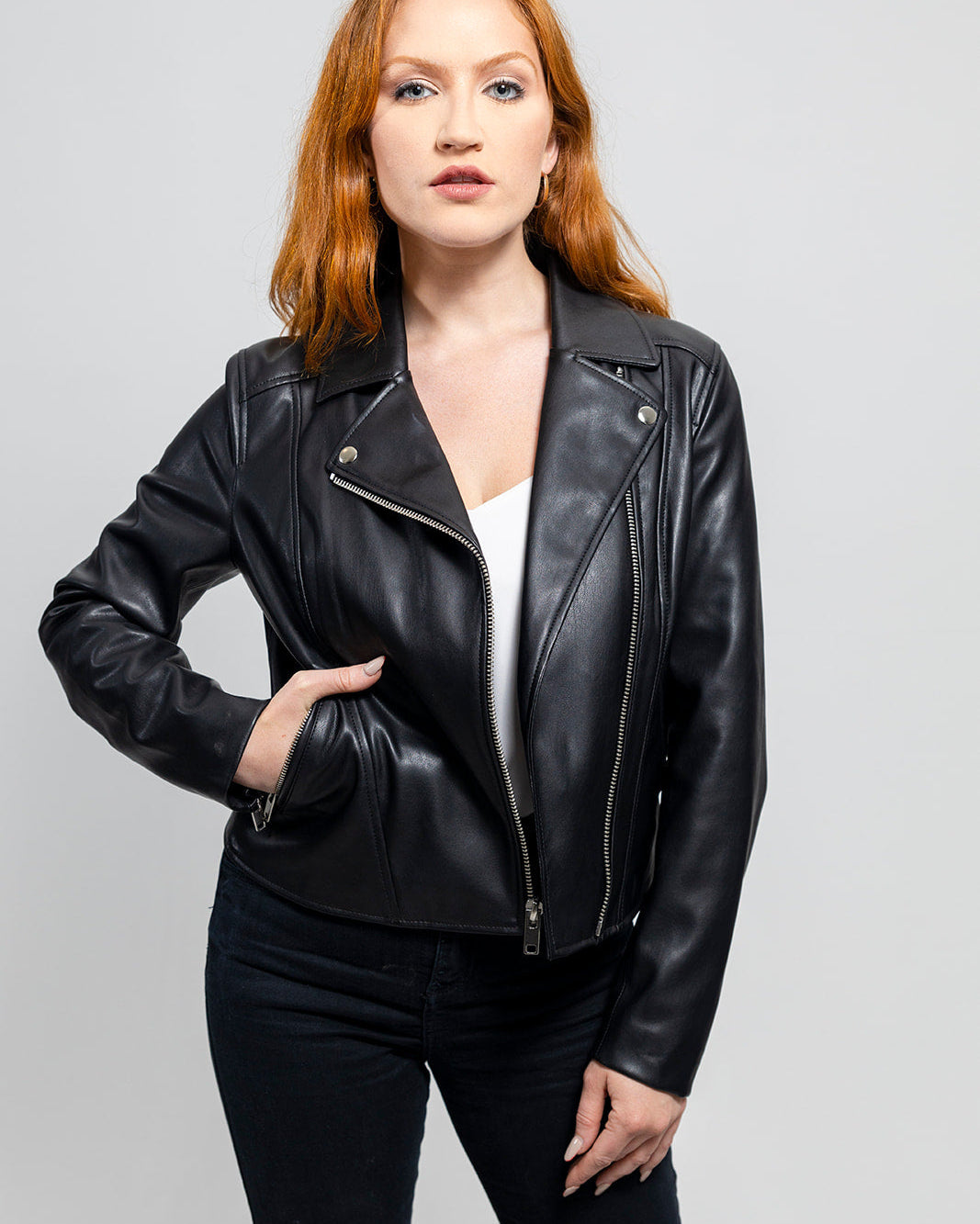 Demi Women's Vegan Faux Leather Jacket Women's Vegan Faux Leather Jacket Whet Blu NYC