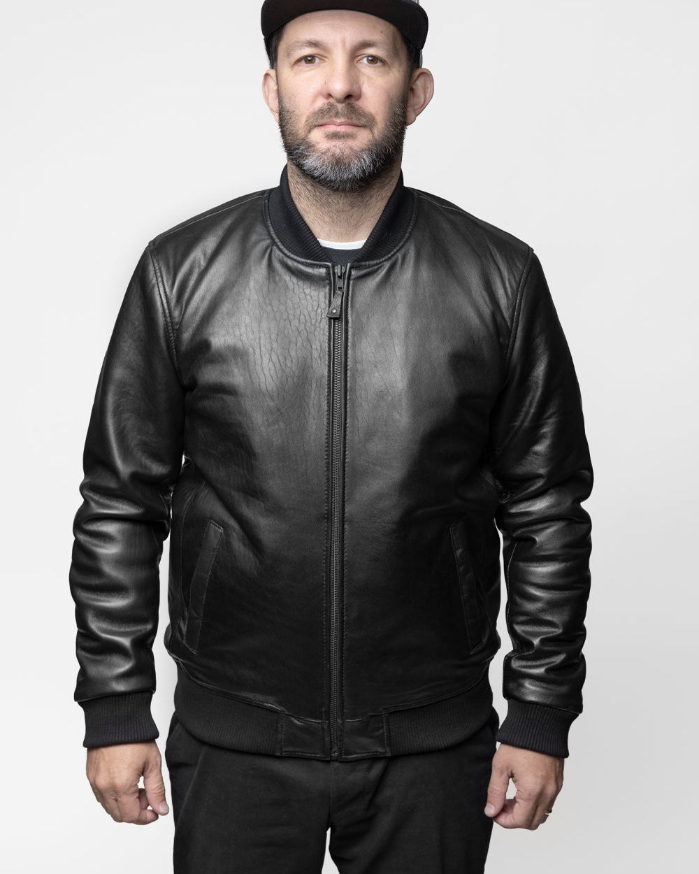 Dravis Mens Leather Bomber Jacket Men's New Zealand Lambskin Jacket