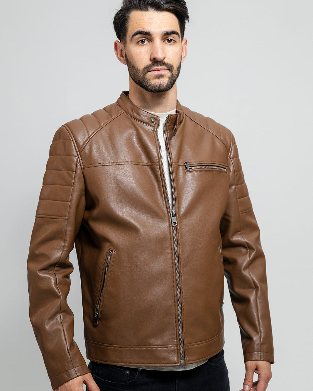Dustin Men's Vegan Faux Leather Jacket Men's Vegan Faux Leather jacket Whet Blu NYC