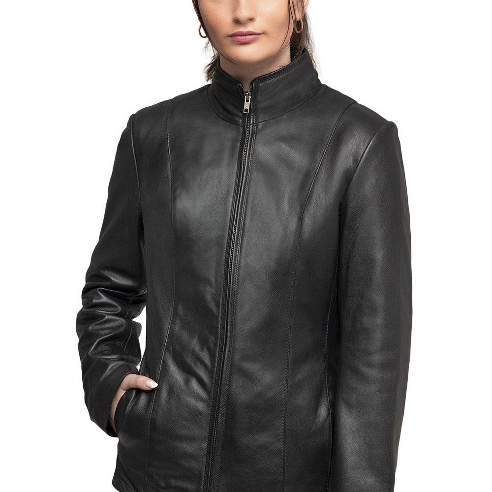 Francine Womens Fashion Leather Jacket Whet Blu NYC