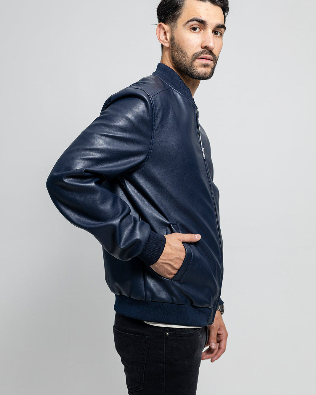 Justin Men's Vegan Faux Leather Jacket Men's Vegan Faux Leather jacket Whet Blu NYC