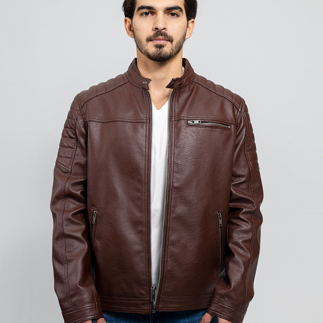 Logan Men's Vegan Faux Leather Jacket Redwood Men's Vegan Faux Leather jacket Whet Blu NYC