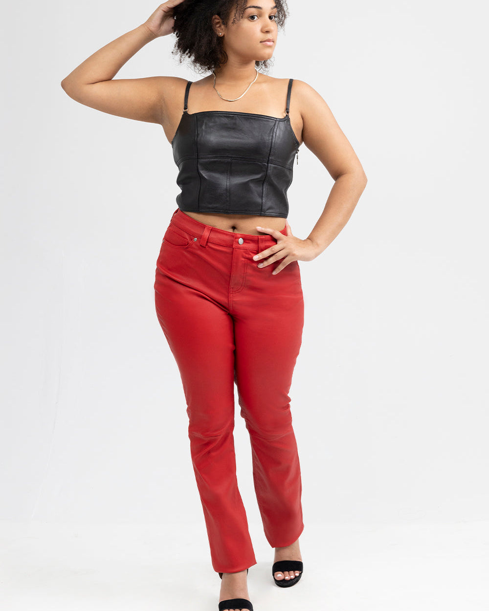 Mely Fashion Leather Crop Top Leather Top Whet Blu NYC
