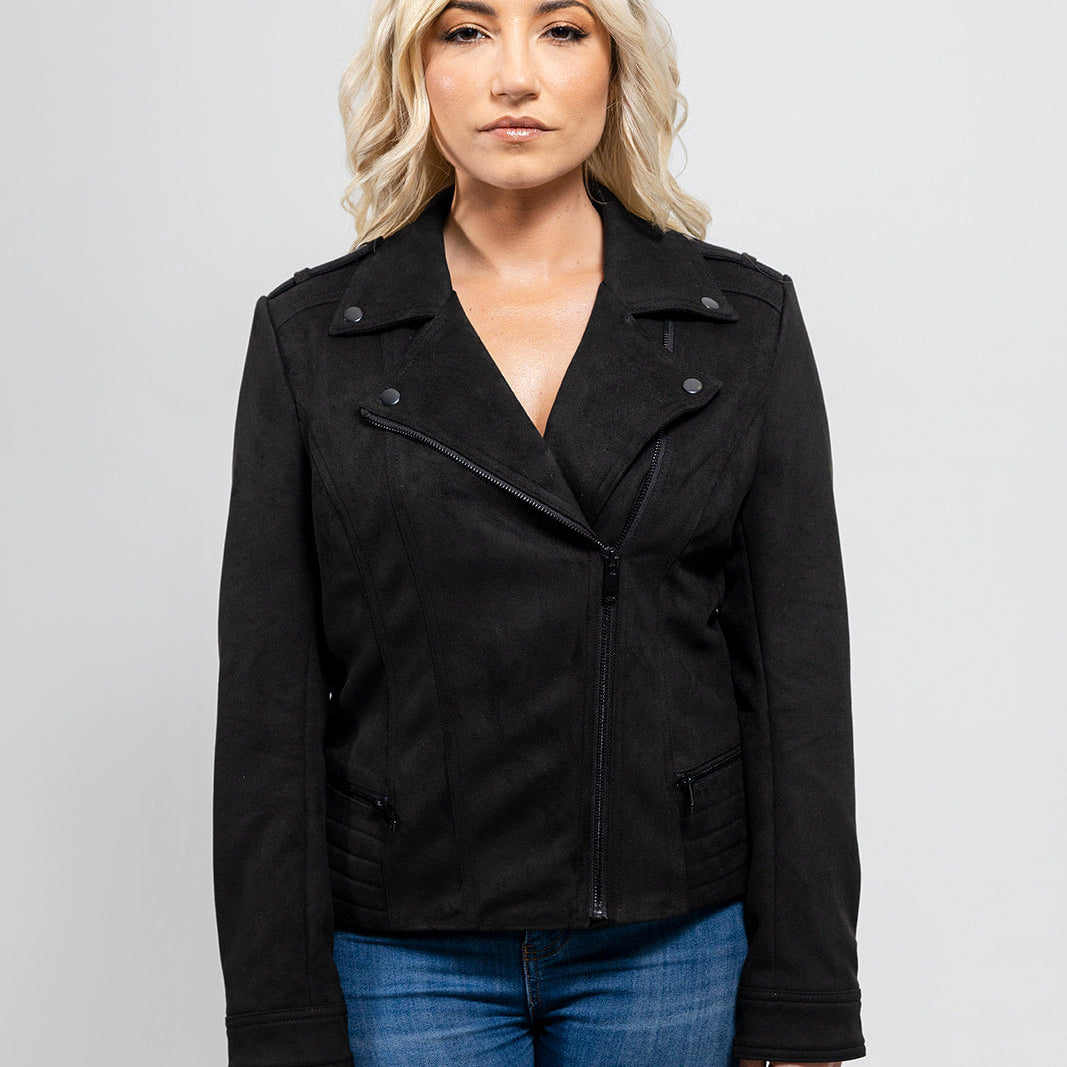 Molly Women's Vegan Faux Leather Jacket (Black) Black Women's Vegan Faux Leather Jacket Whet Blu NYC