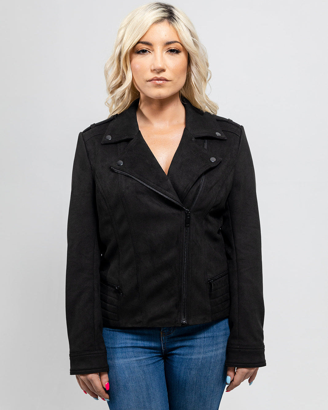 Molly Women's Vegan Faux Leather Jacket (Black) Black Women's Vegan Faux Leather Jacket Whet Blu NYC