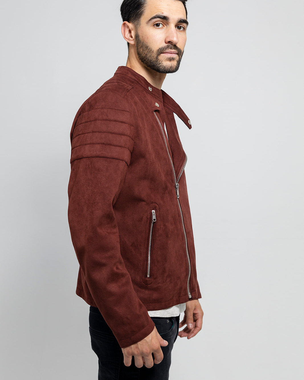 Payton Men's Vegan Faux Suede Jacket Men's Vegan Faux Leather jacket Whet Blu NYC