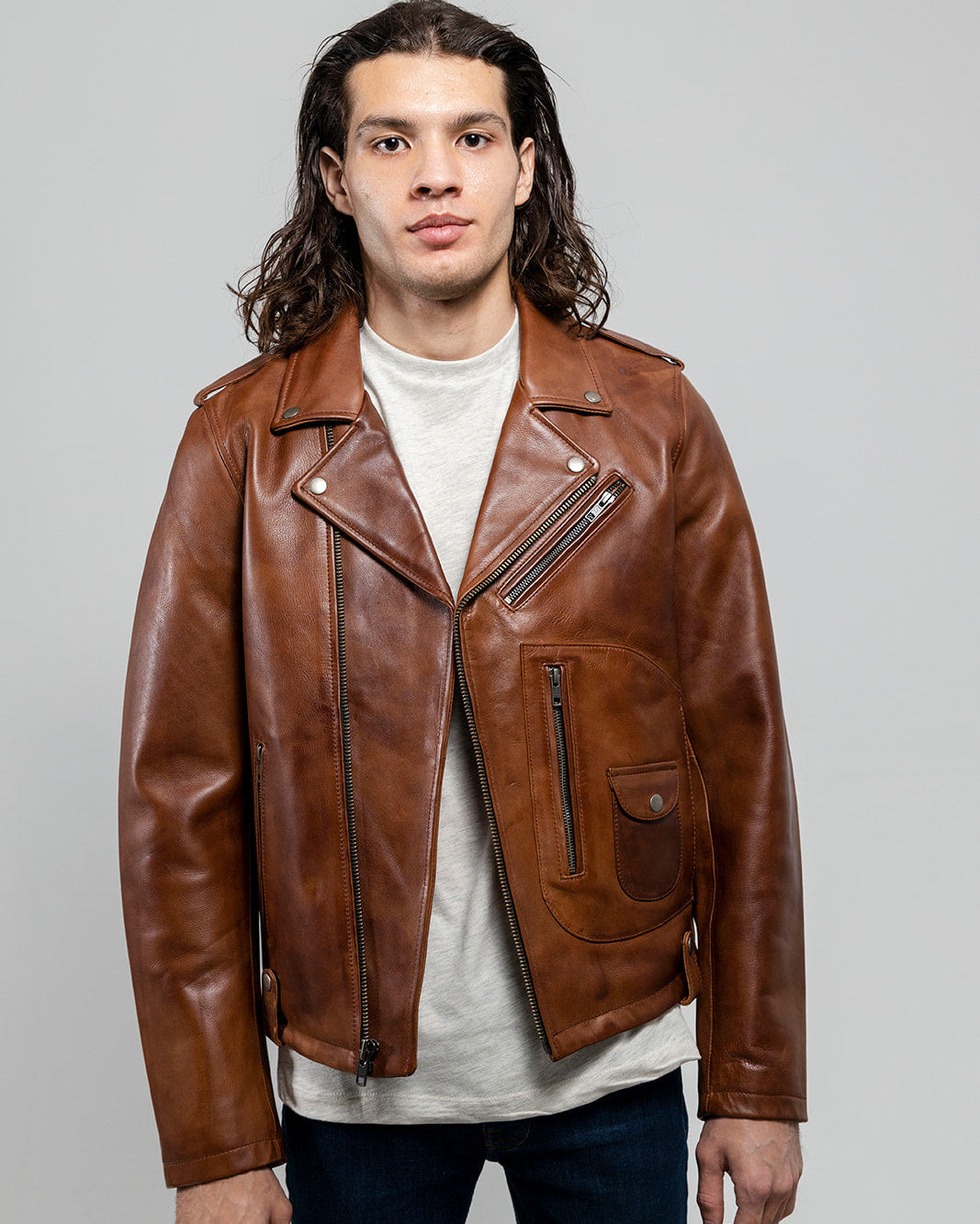 Sid Mens Leather Jacket Men's Motorcycle style Jacket