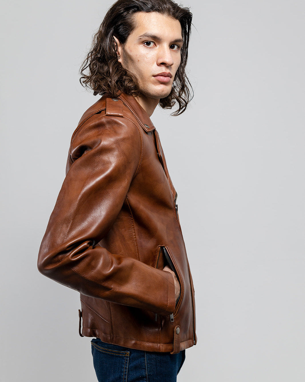 Sid Mens Leather Jacket Men's Motorcycle style Jacket